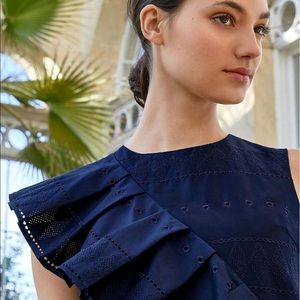 Ted Baker
Women's Blue Oversized Ruffle A-line Cotton Dress